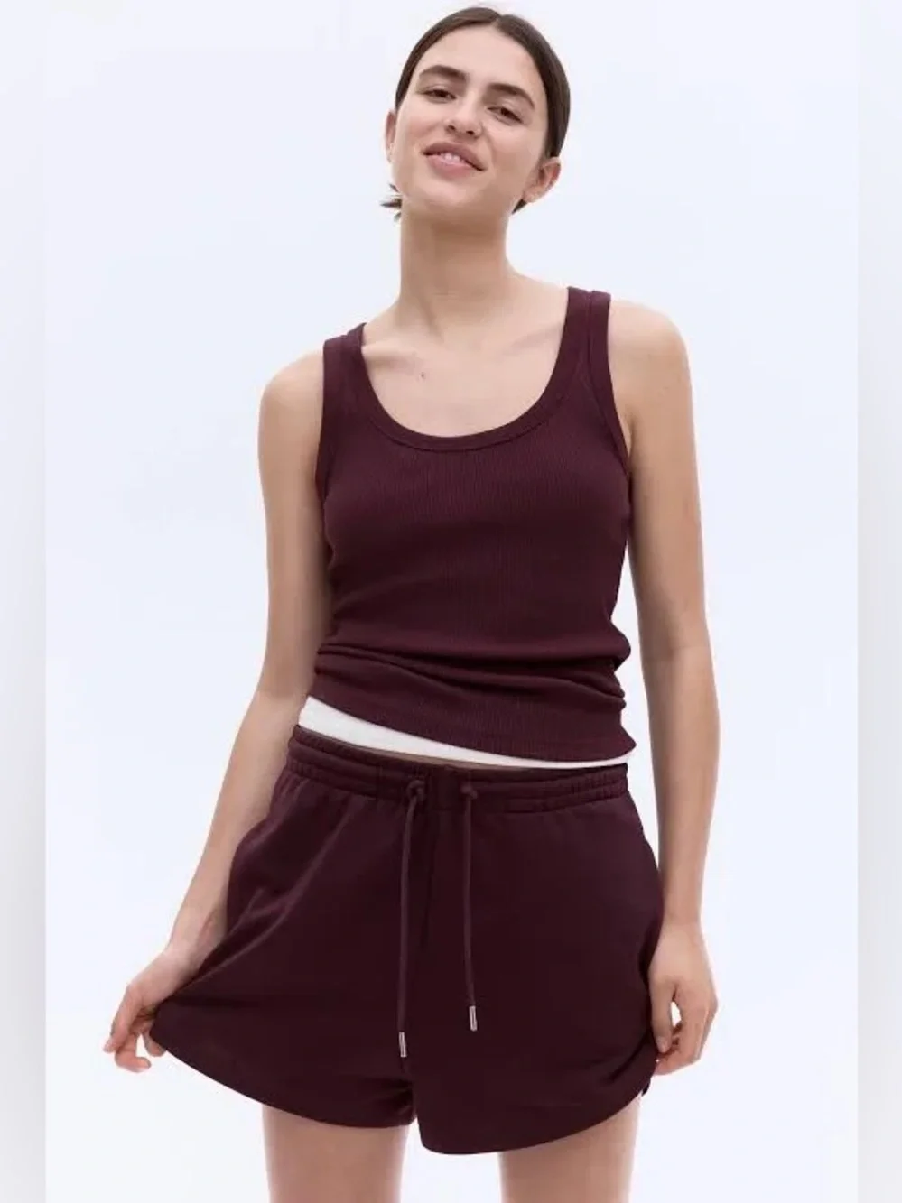 H&M Burgundy Lightweight Sweatshorts